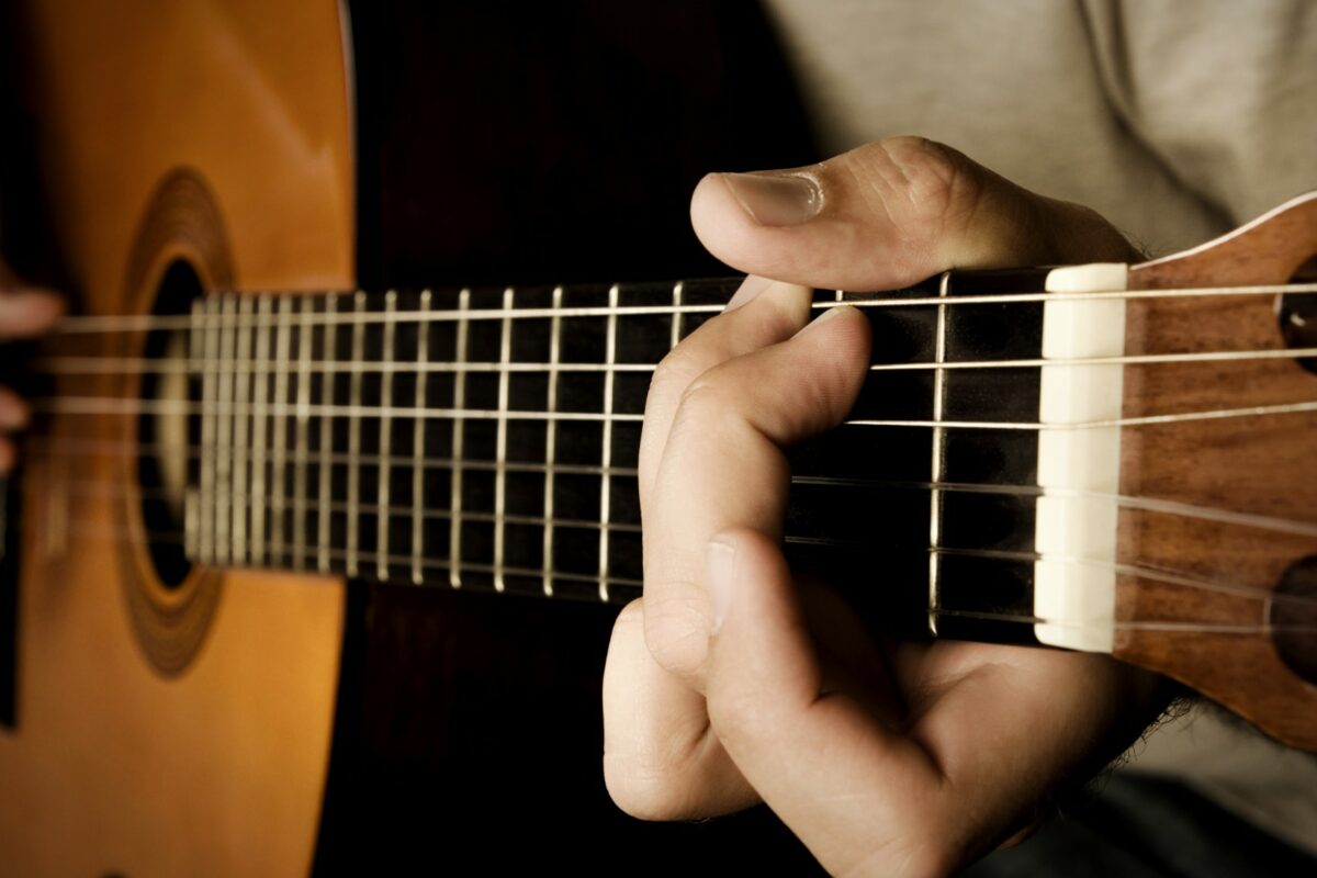 Guitarist Playing Acoustic Guitar